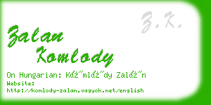 zalan komlody business card